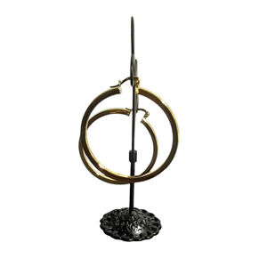 Boutique New Large polished gold tone hoops 1-3/4" diameter